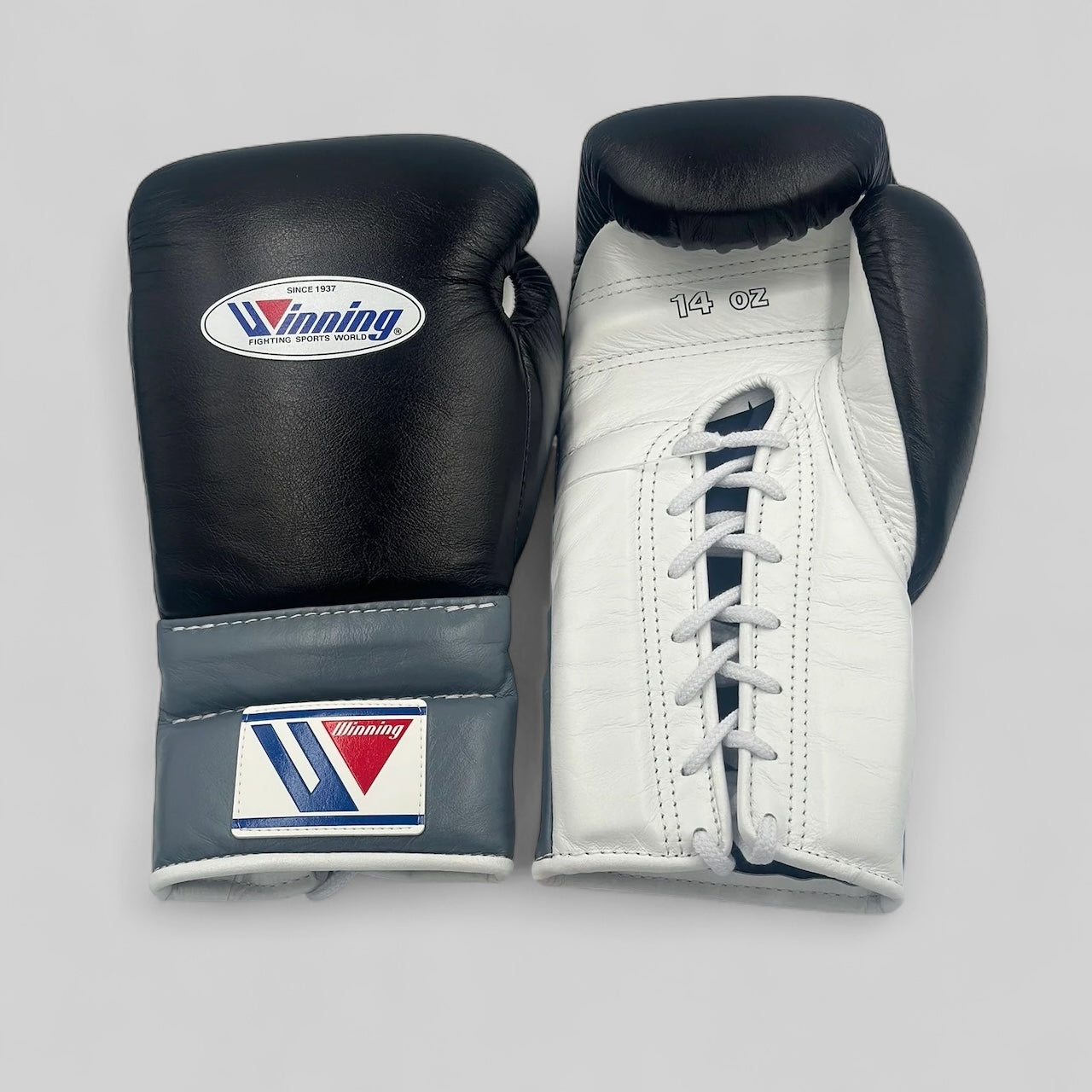 Custom Handmade Black, Grey & White Limited Edition Boxing Gloves | Winnings | Personalise your name | 100% Pure Leather | Best Choice for Fighters