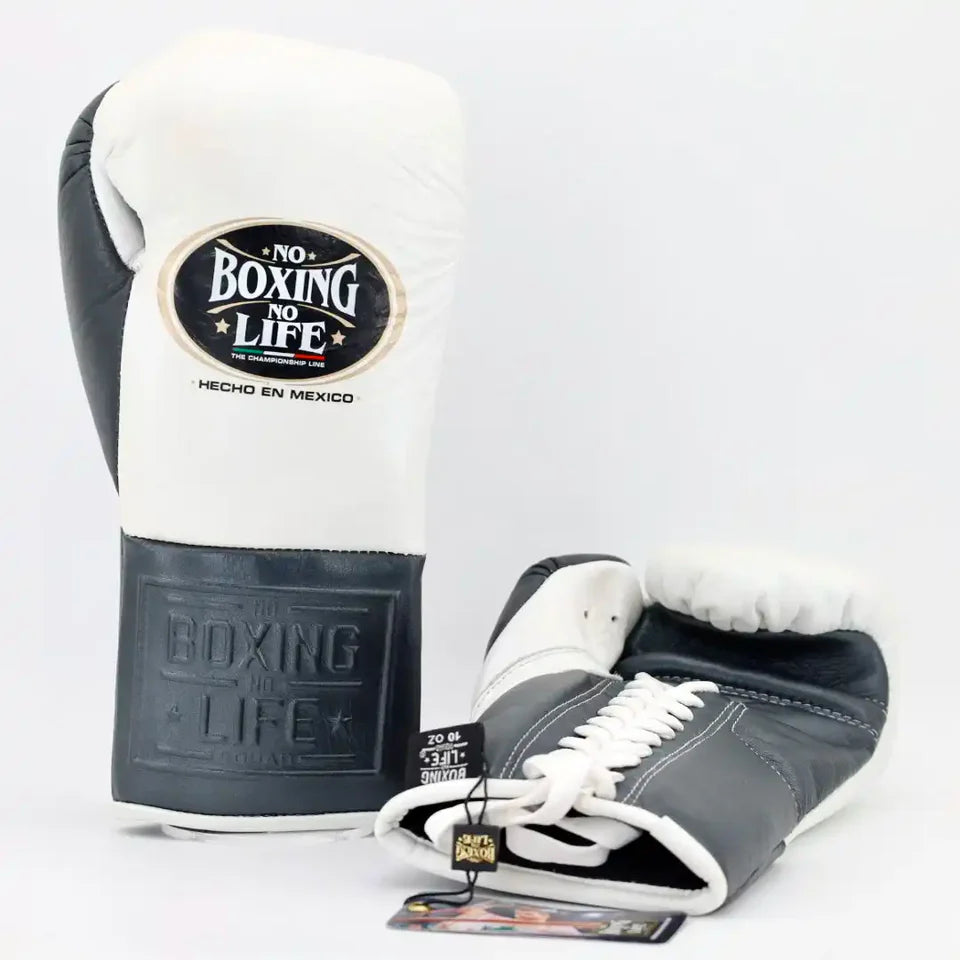 No Boxing No Life Pro Fight Gloves - Black / White