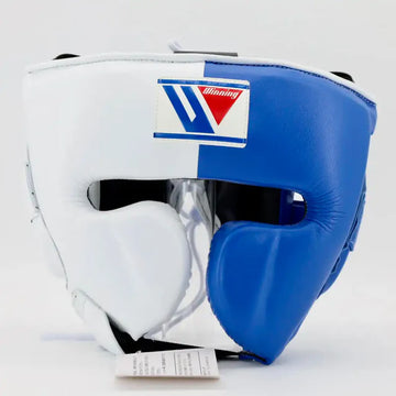 Winning Cheek Protector Headgear - White / Blue
