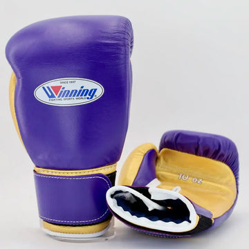 Winning Pro Velcro Training Gloves - Purple / Gold