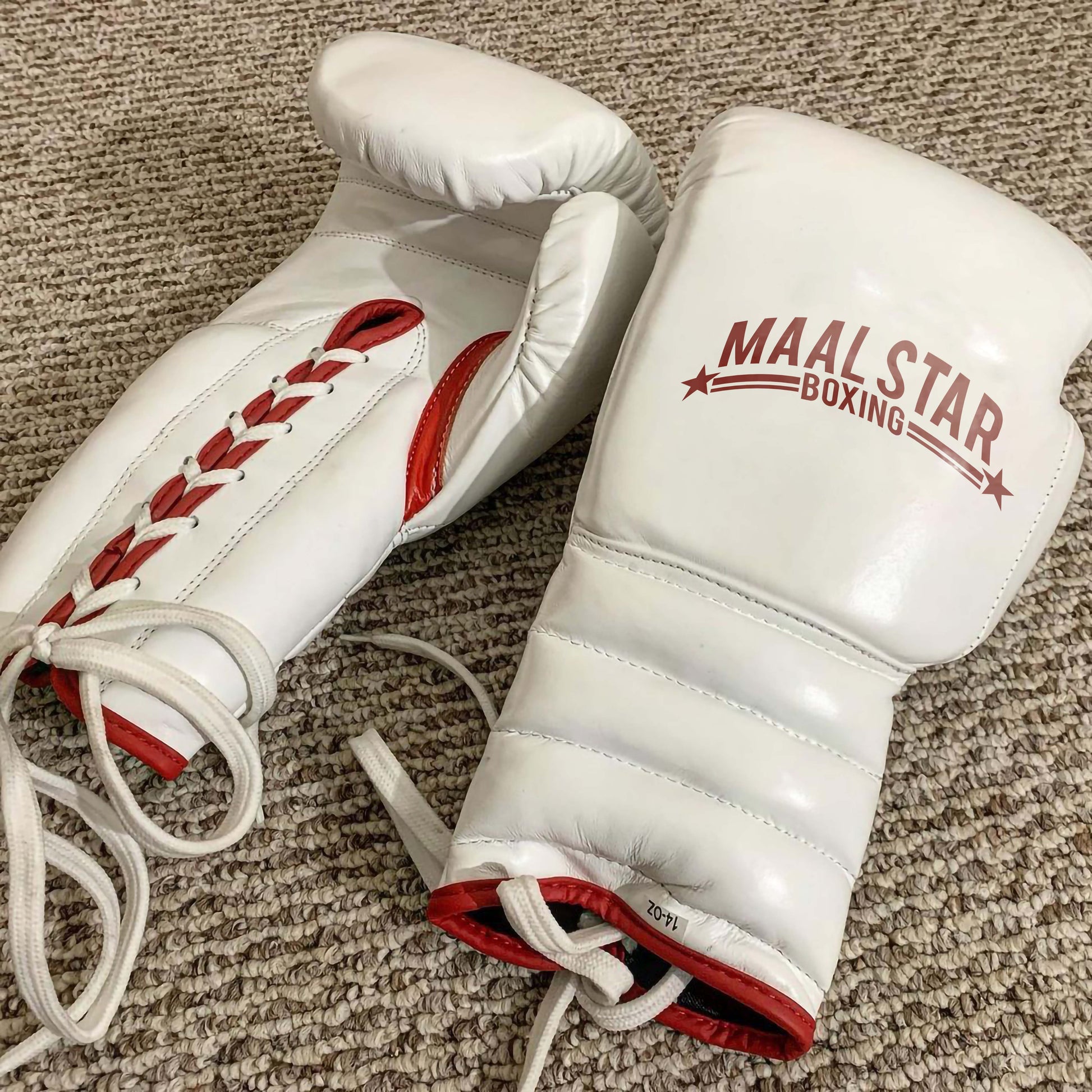 Pro Elite White Boxing Gloves | 100% Leather