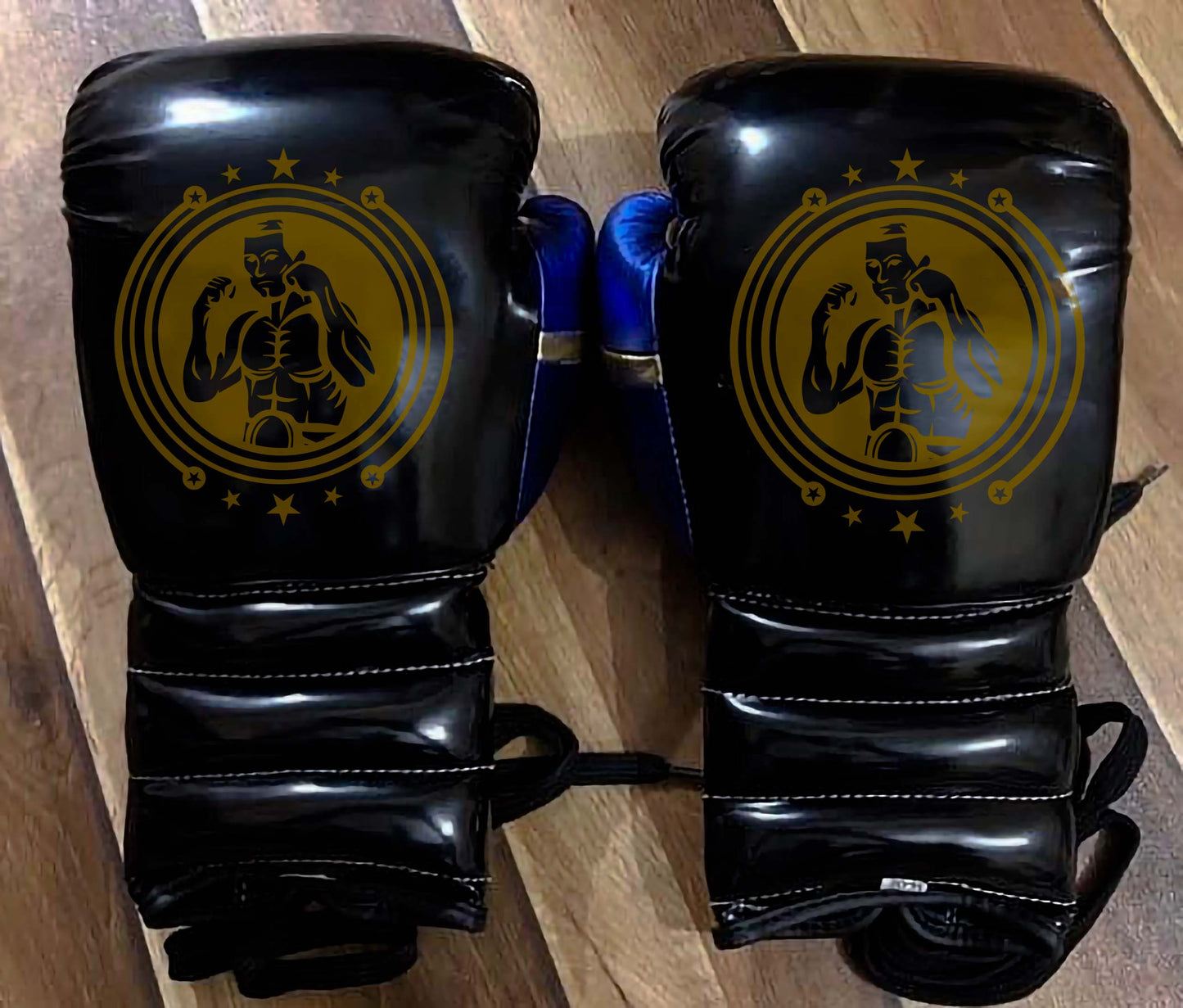 Blue and Black Boxing Gloves