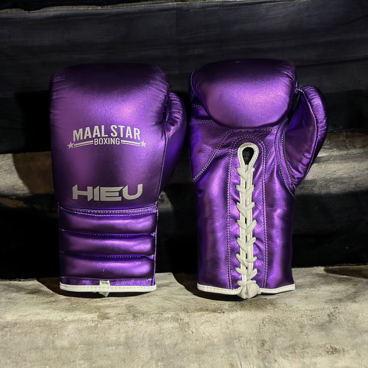 Metallic Purple and White Pro Elite Boxing Gloves | 100% Pure Leather | Best Choice for Fighters