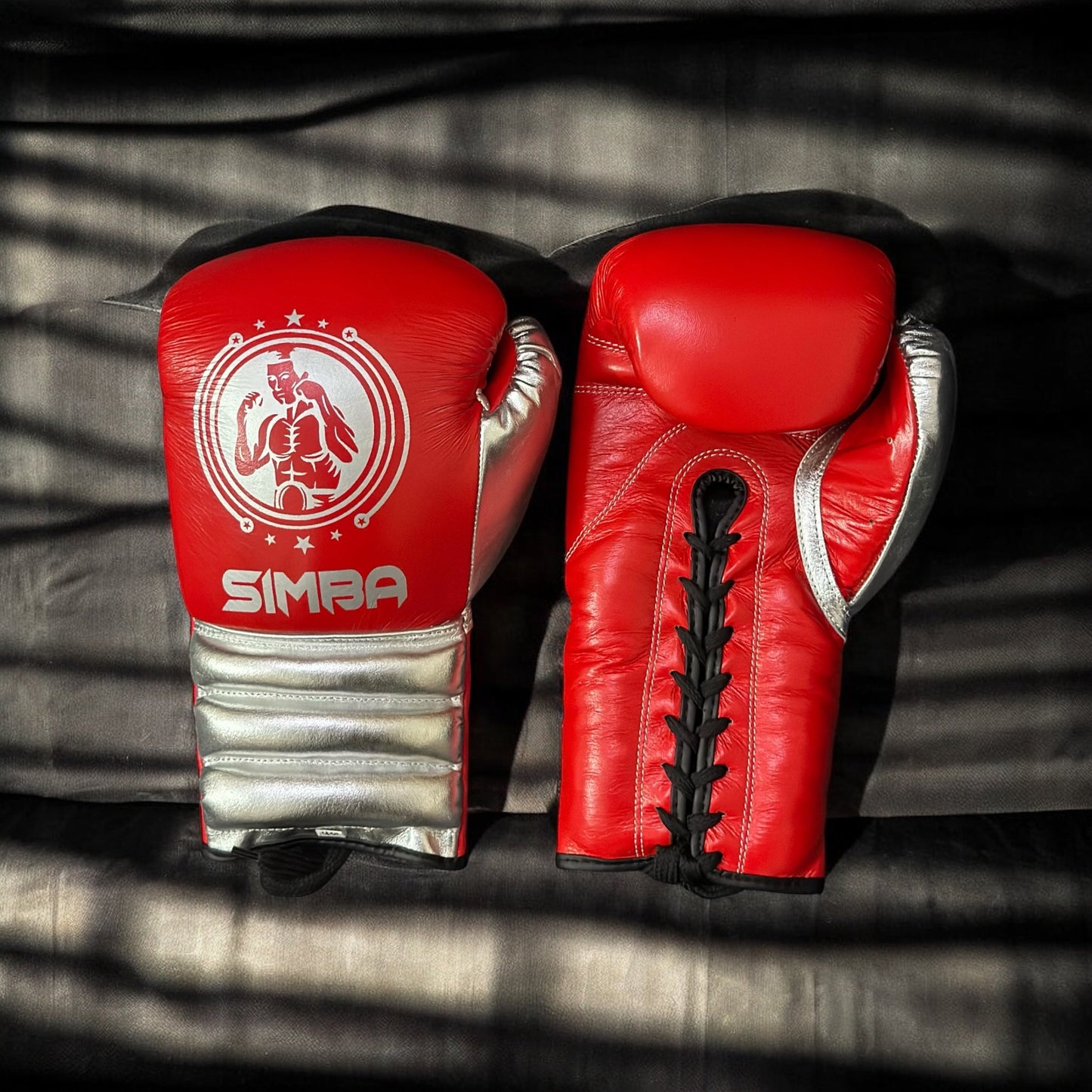 Metallic Red & Silver Pro Elite Boxing Gloves | 100% Pure Leather | Best Choice for Fighters