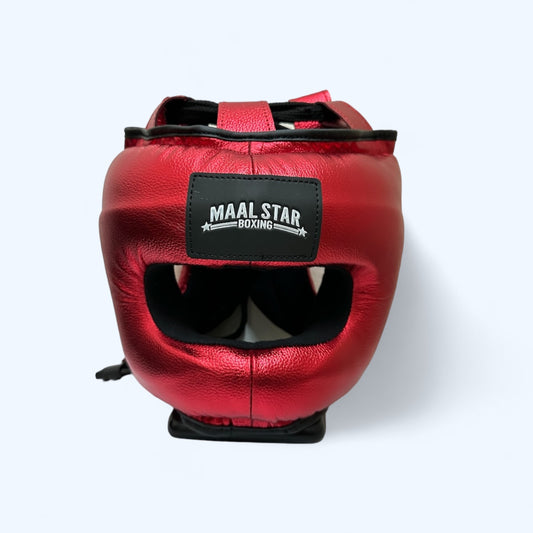 Face Saver Red Boxing Headgear | 100% Pure Leather