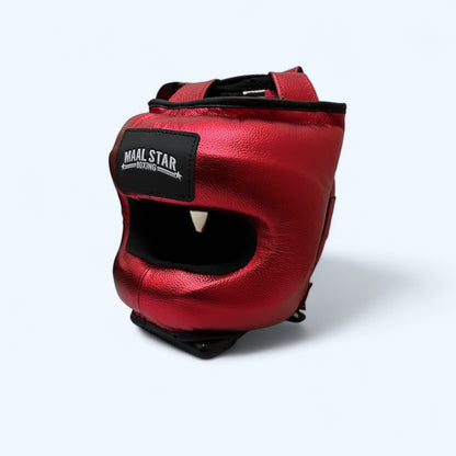 Face Saver Red Boxing Headgear | 100% Pure Leather