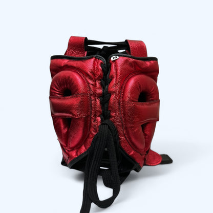 Face Saver Red Boxing Headgear | 100% Pure Leather