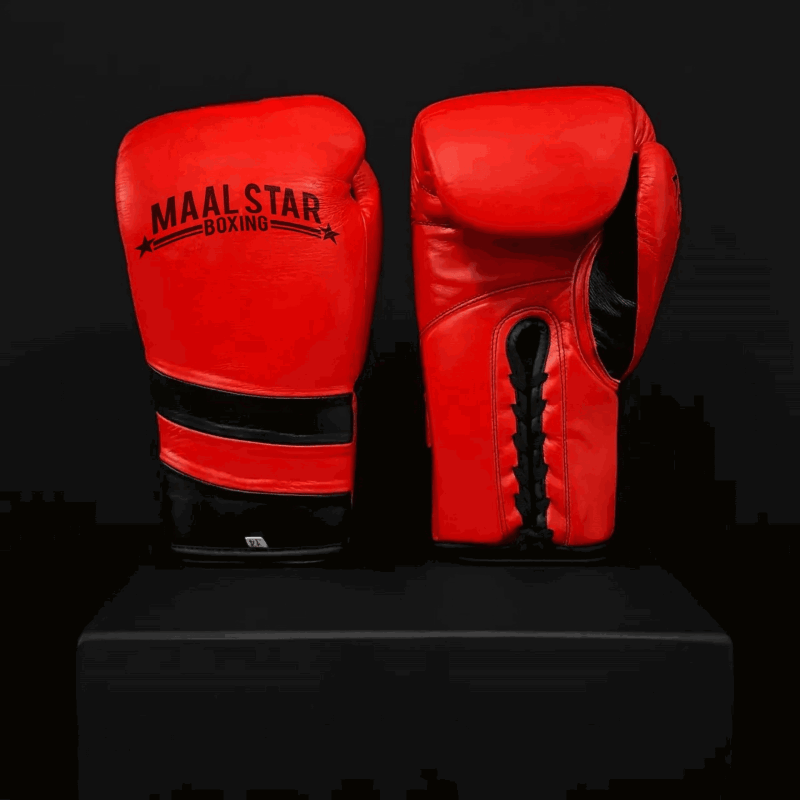 Red Pro Elite Boxing Gloves | 100% Pure Leather | Best Choice for Fighters - Maal Star Boxing