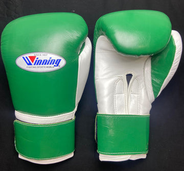 Green & White Winning Style Boxing Gloves | Premium Handmade Design | High-Density Padding | Boxing Training & Sparring Gloves